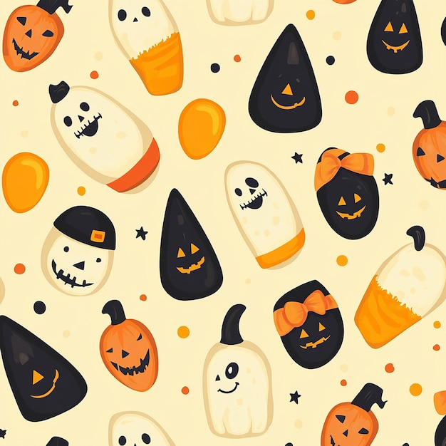 Photo seamless pattern featuring halloween themed items