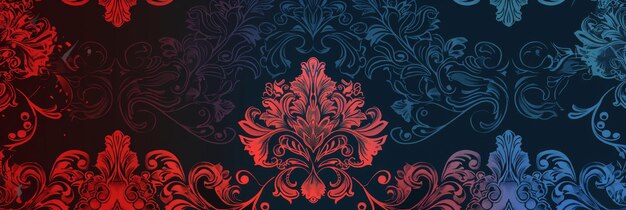 Photo a seamless pattern featuring a red and blue damask design symbolizing elegance sophistication