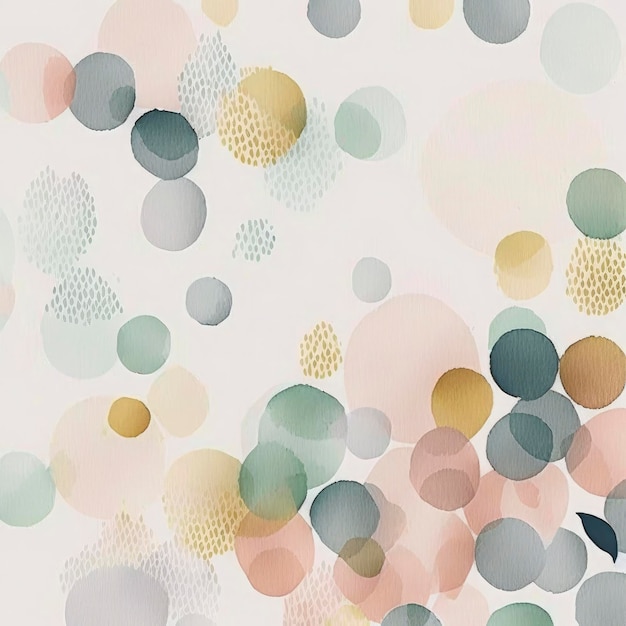 A seamless pattern featuring softly painted watercolor dots in various sizes in a peaceful and dreamy color palette Watercolor Dots Pattern Abstract Art watercolor pattern Generate Ai