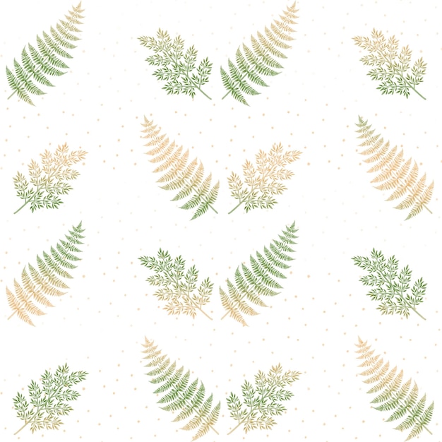 Seamless pattern of Ferns and twigs