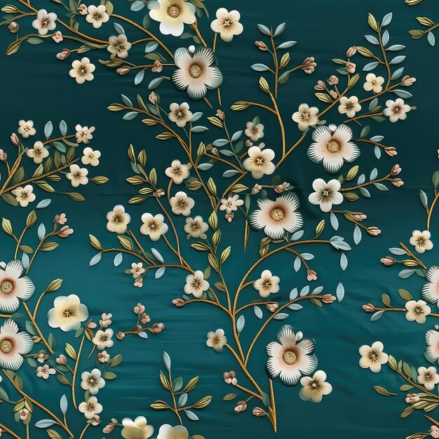 Seamless Pattern Floral field watercolor style tile