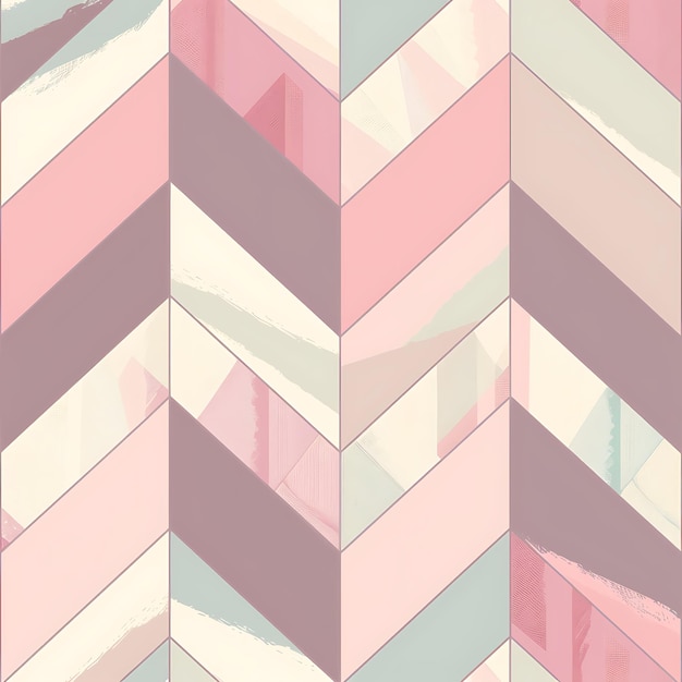 Photo a seamless pattern of geometric diamonds and chevrons placed on a pasteltoned background