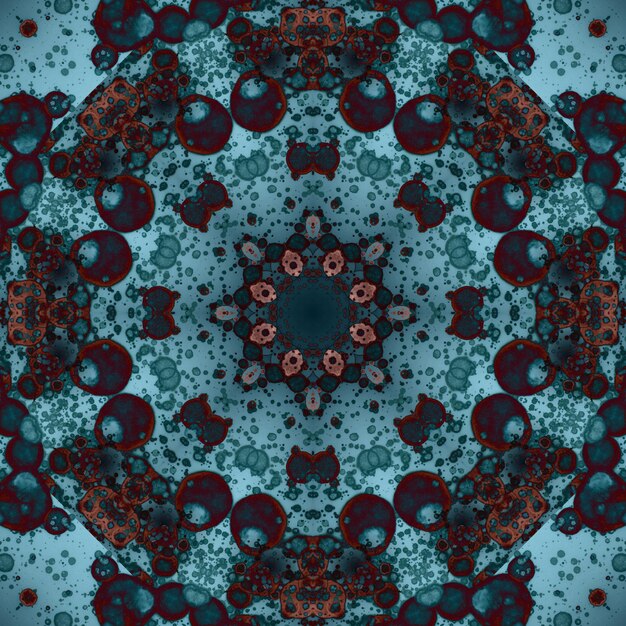 Seamless pattern of geometric flowers Space texture Kaleidoscope