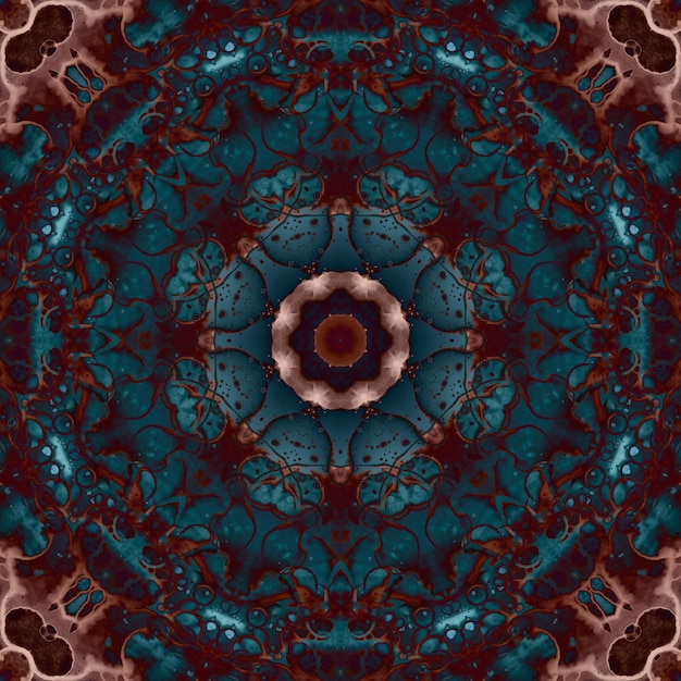 Seamless pattern of geometric flowers Space texture Kaleidoscope