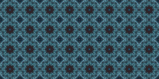 Seamless pattern of geometric flowers Space texture