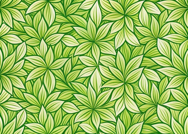 Photo a seamless pattern of green leaves and leaves