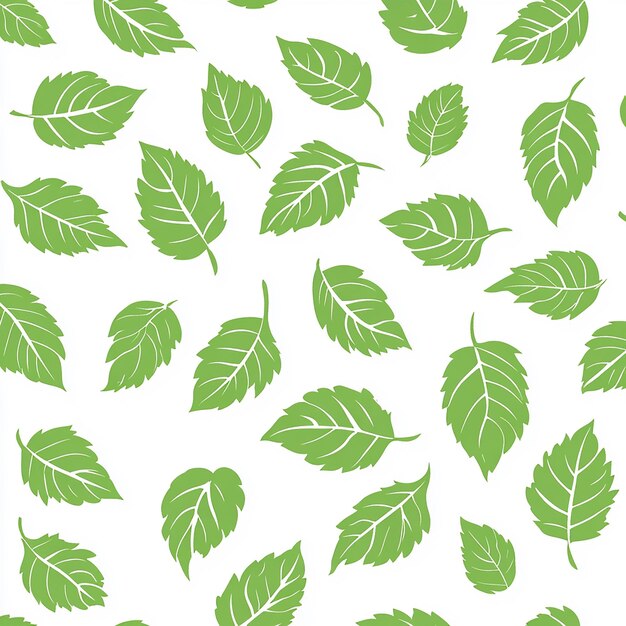 Photo a seamless pattern of green leaves with the word leaf on it