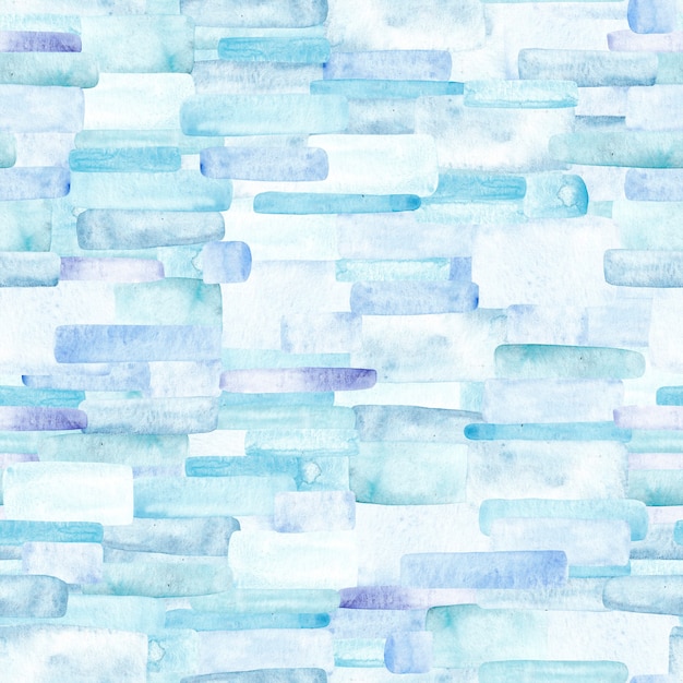 Seamless pattern of light blue color.  Watercolor illustration. Blue background.