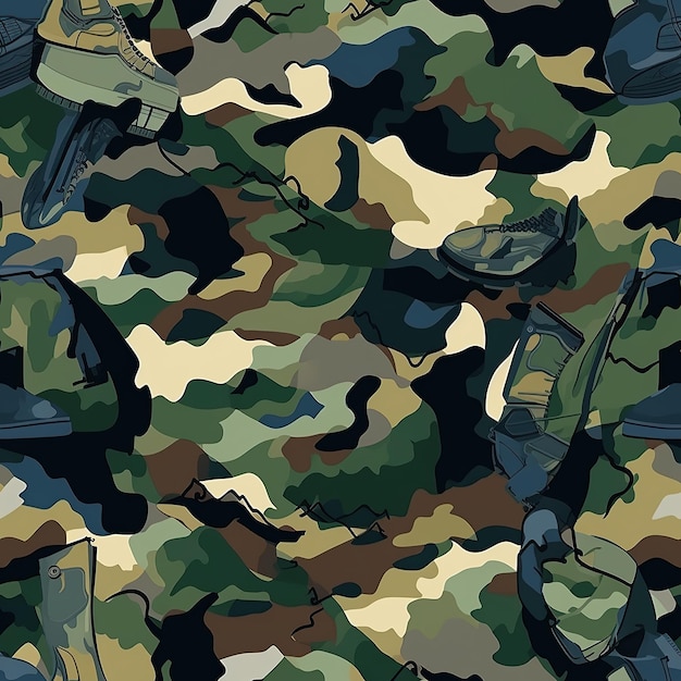 Seamless pattern military army texture