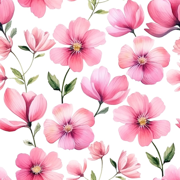 seamless pattern of pink flowers abstract flowers brush stroke