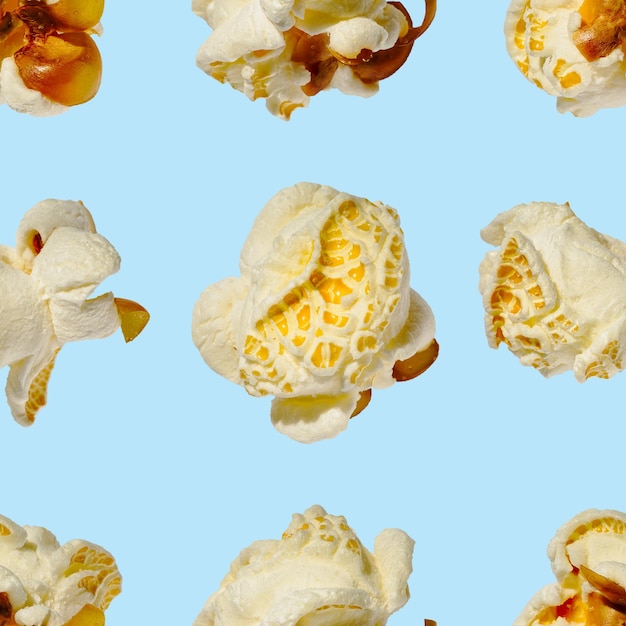 Seamless pattern popcorn popcorn on a white background pattern