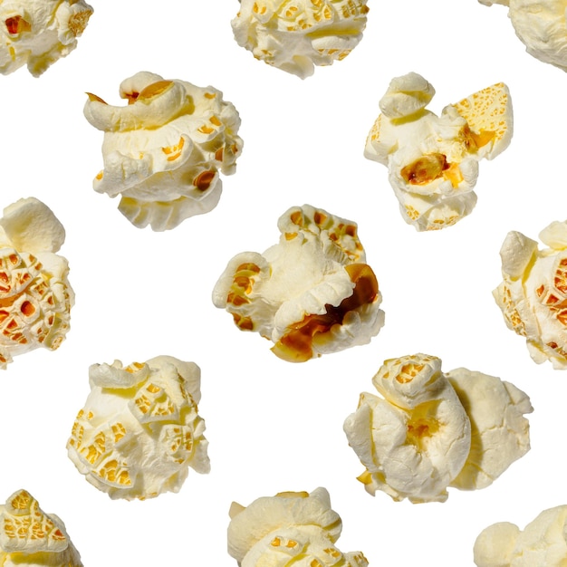 Seamless pattern popcorn popcorn on a white background pattern