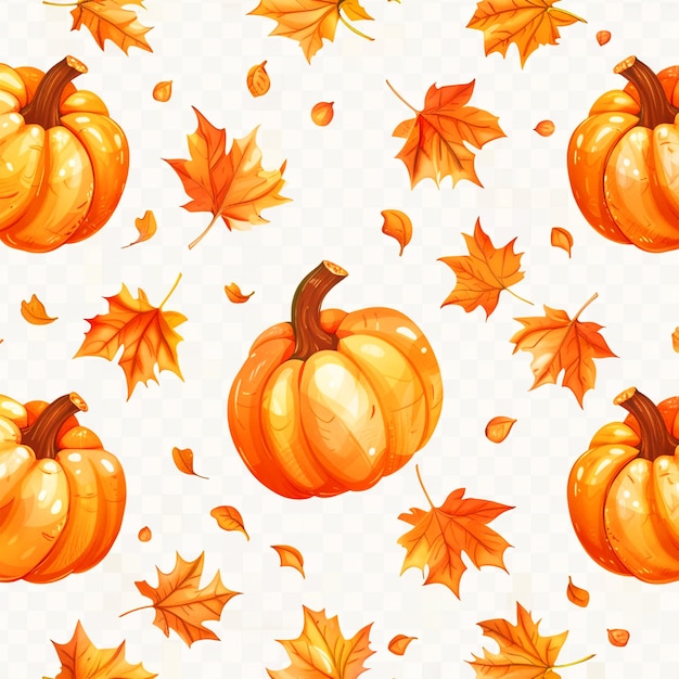 a seamless pattern of pumpkins and leaves with the inscription pumpkins on the background