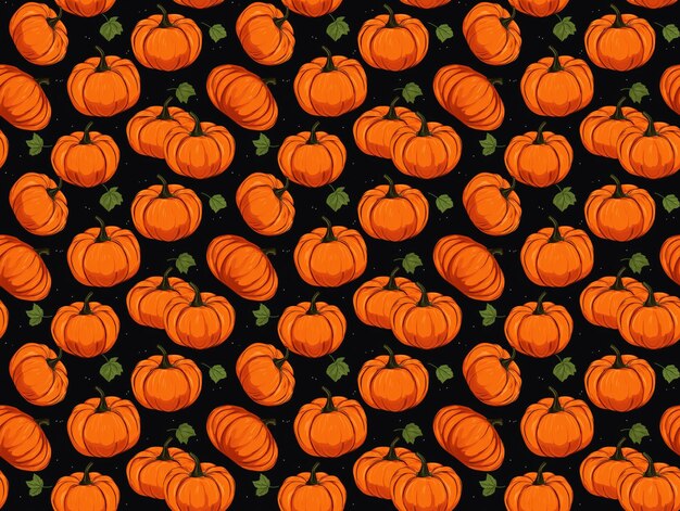 Seamless pattern of pumpkins