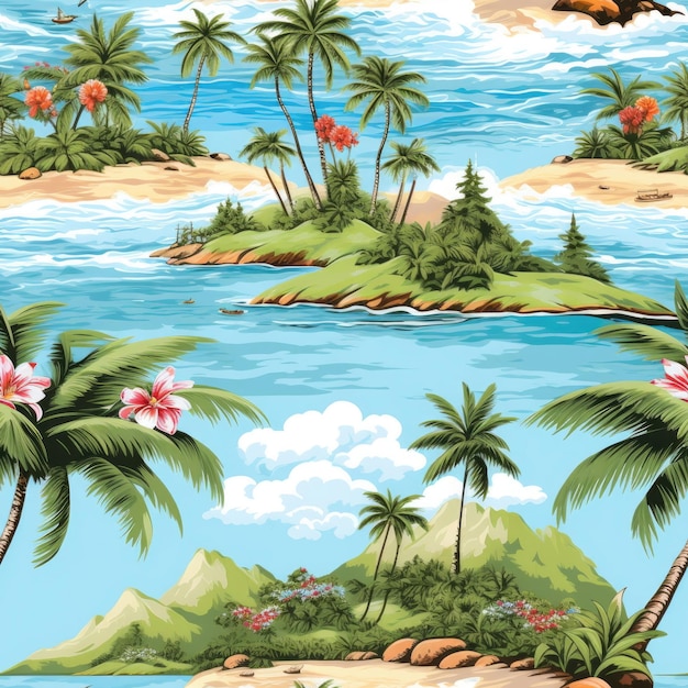 seamless pattern of shirt Hawaii style