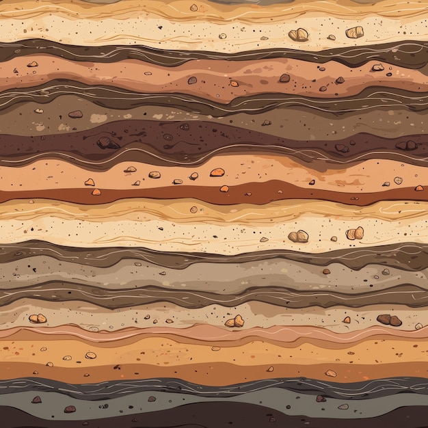 Photo seamless pattern of soil layers with various shades of brown beige and gray featuring small stones and textures that evoke natural landscape