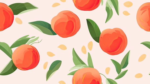 seamless pattern of sweet peaches backgrounds illustrations