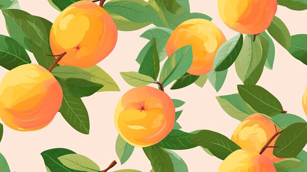 seamless pattern of sweet peaches backgrounds illustrations