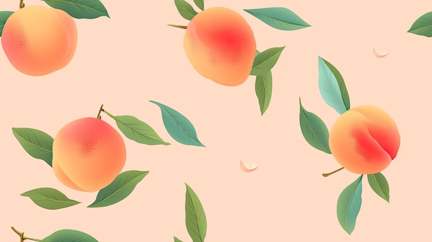 seamless pattern of sweet peaches backgrounds illustrations