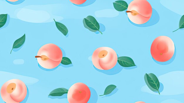 seamless pattern of sweet peaches backgrounds illustrations