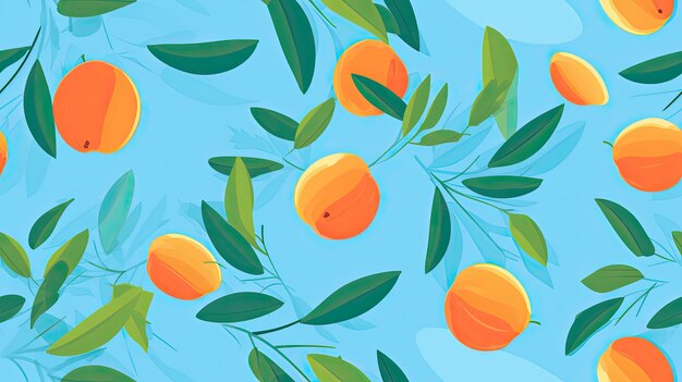 seamless pattern of sweet peaches backgrounds illustrations