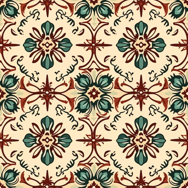 Seamless pattern tileable old Christmas holiday English antique country style print for wallpaper wrapping paper scrapbook fabric and product design idea