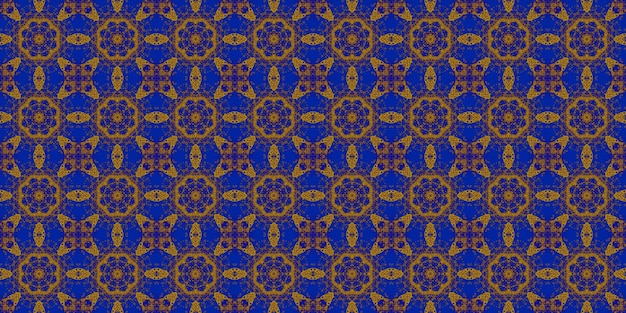 Seamless pattern Ukrainian pattern Blue yellow