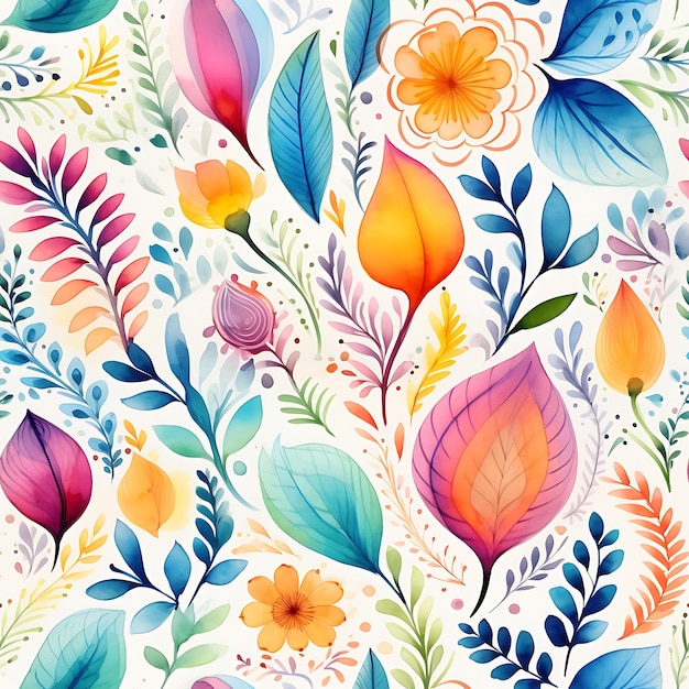 seamless pattern watercolor brush style