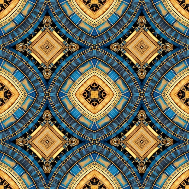 Seamless pattern with abstract geometric ornament