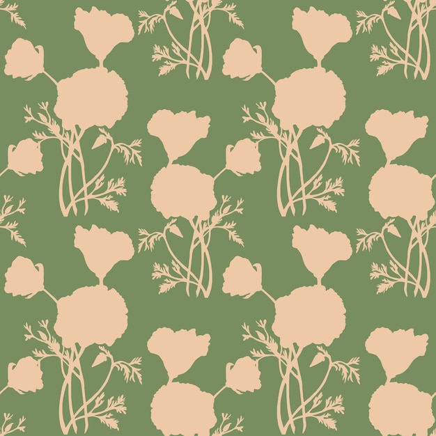 Seamless pattern with abstract vector flowers