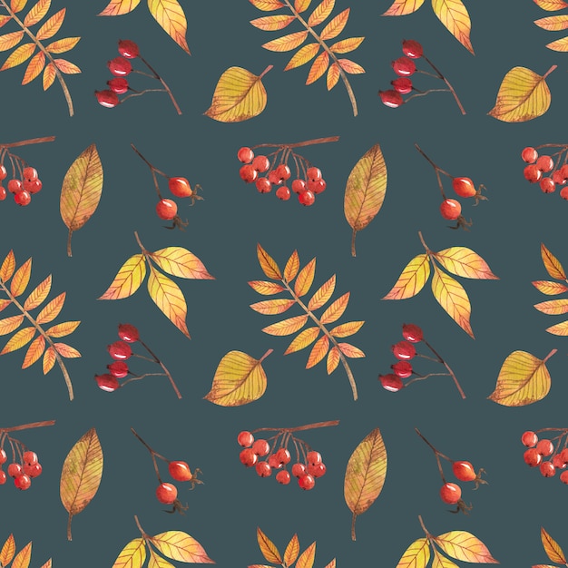 Seamless pattern with autumn leaves, for decoration of autumn design and for scrapbooking.