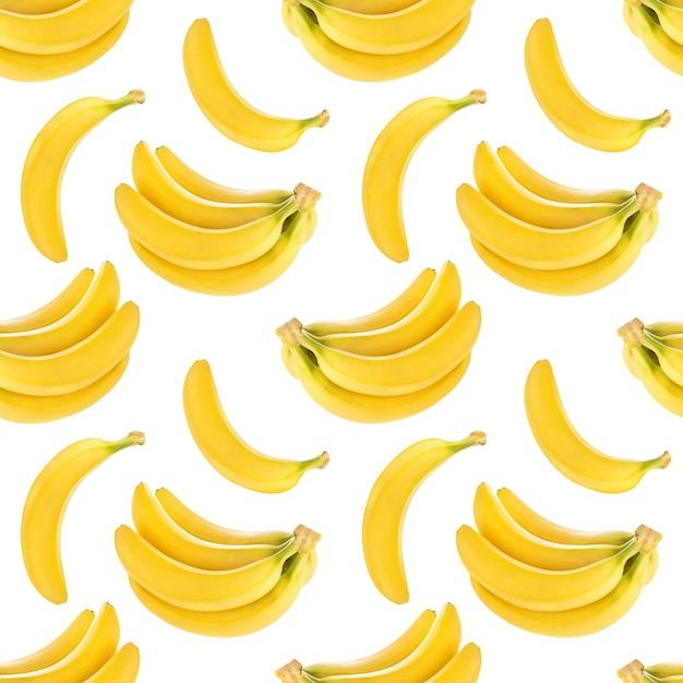 Seamless pattern with bananas isolated , with clipping path