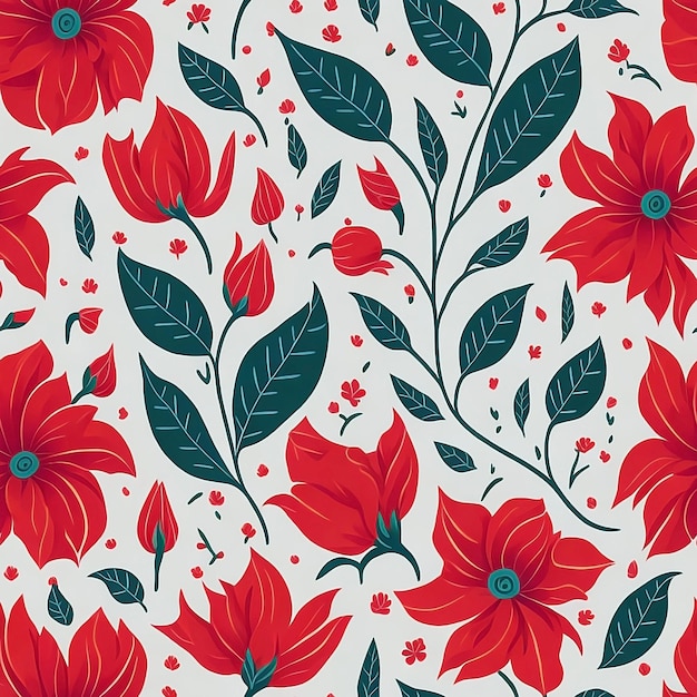 Seamless pattern with beautiful floral motifs