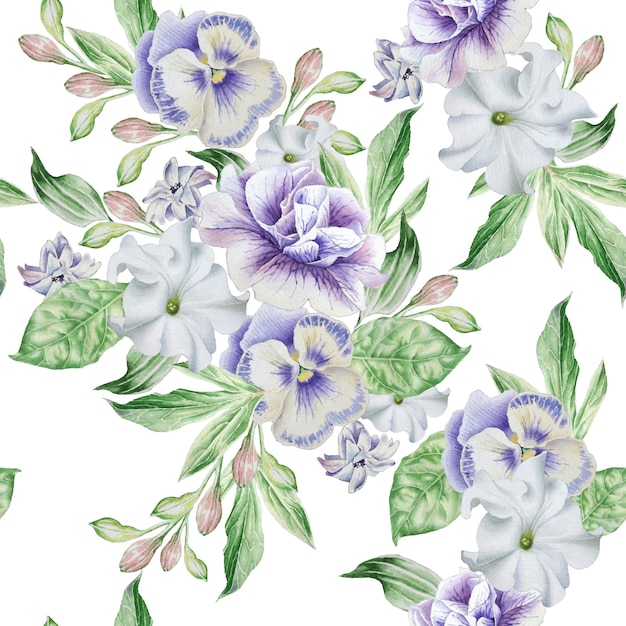 Seamless pattern with beautiful flowers