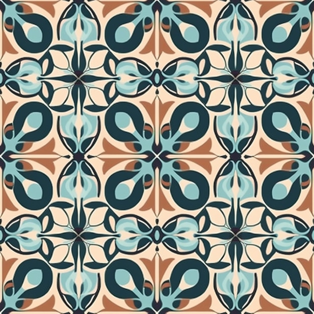 A seamless pattern with a blue and brown colors.