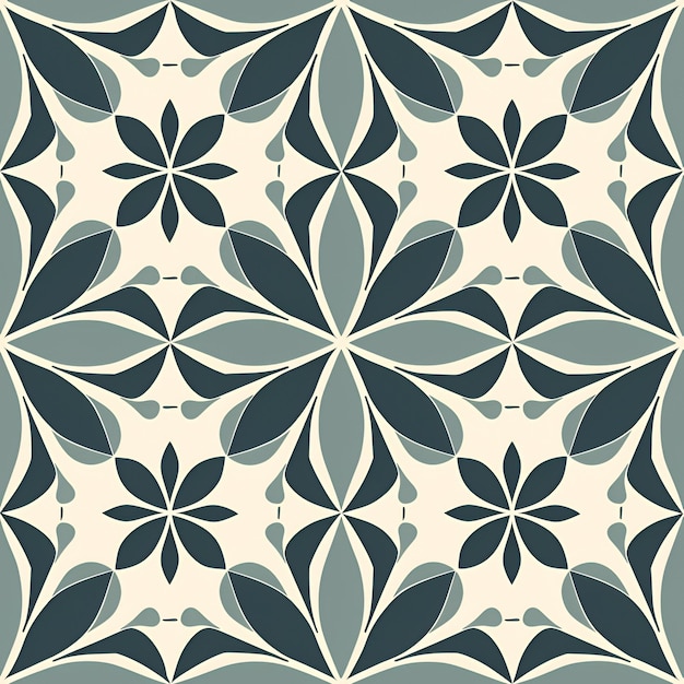 Photo seamless pattern with blue flower design