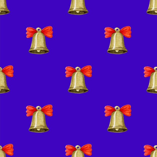 Seamless pattern with Christmas bell