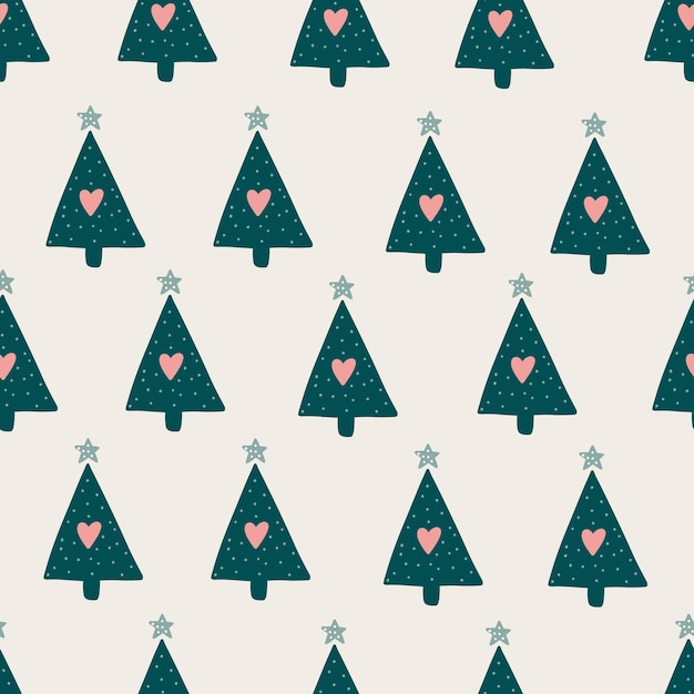 Seamless pattern with christmas trees vector illustration