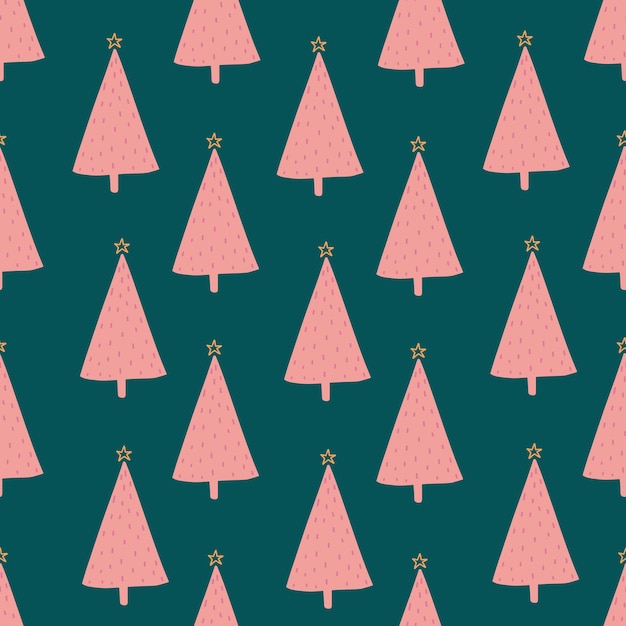 Seamless pattern with christmas trees vector illustration