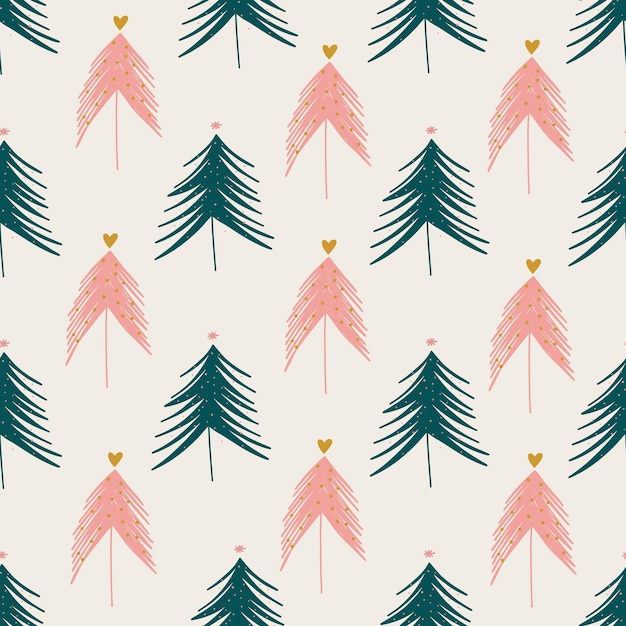 Seamless pattern with christmas trees vector illustration