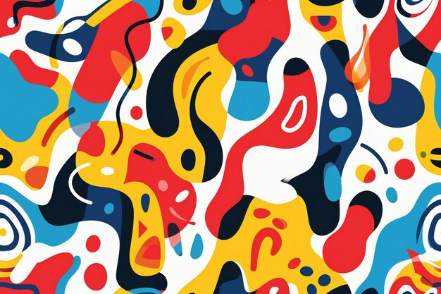 Seamless pattern with colorful abstract shapes