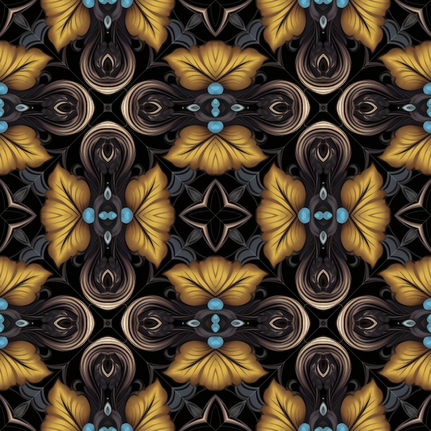 Seamless pattern with decorative floral ornament