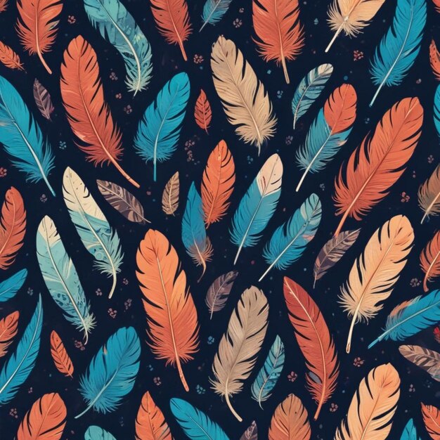 seamless pattern with feathers