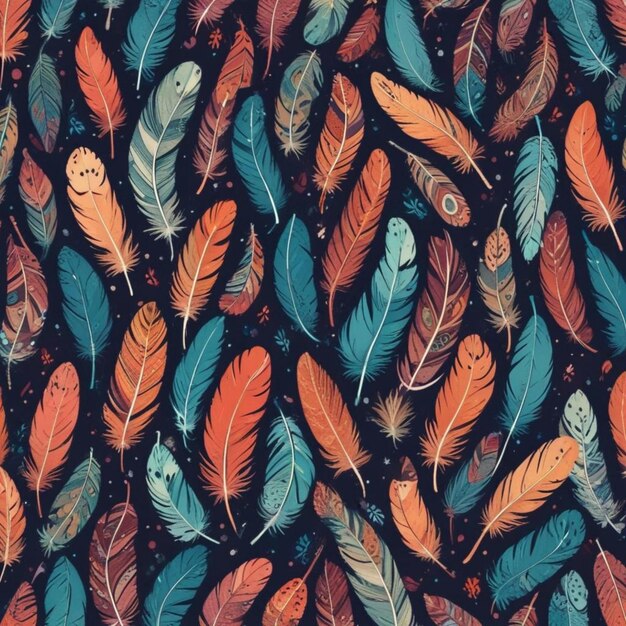 seamless pattern with feathers