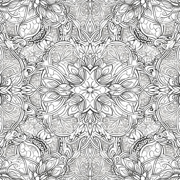 Seamless pattern with a floral ornament.