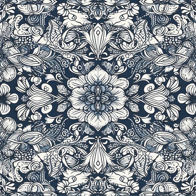 Seamless pattern with a flower pattern.