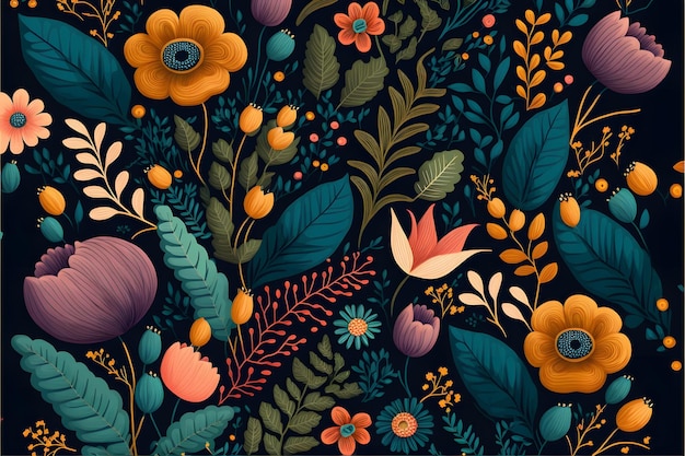 Seamless pattern with flowers, Design for fabric print