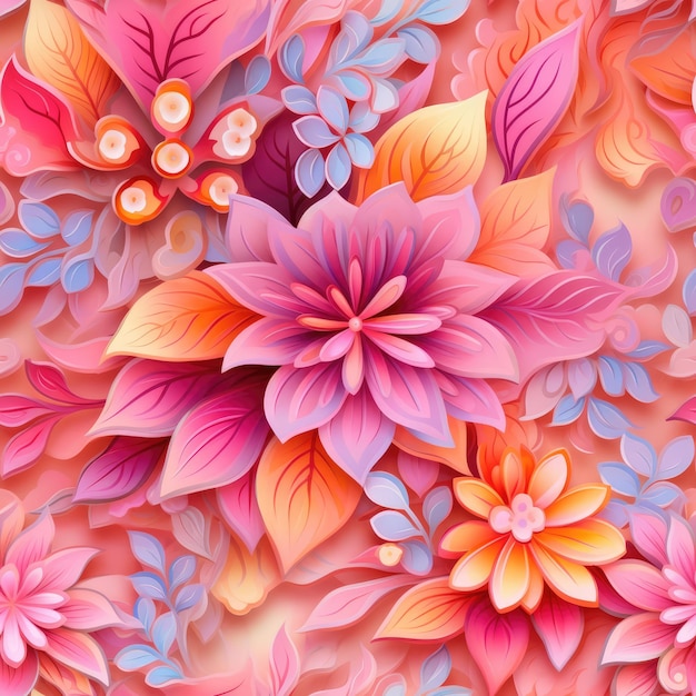 Seamless pattern with flowers texture background