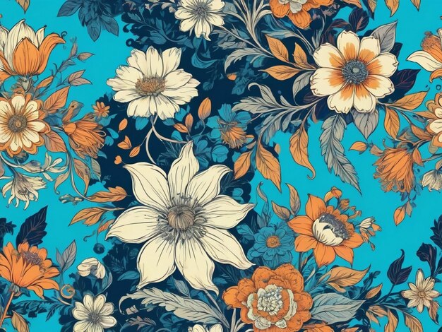 seamless pattern with flowers