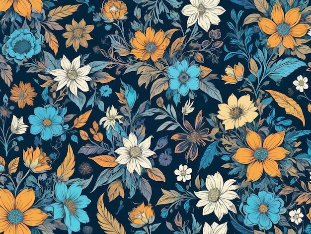 seamless pattern with flowers